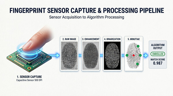 Schematic diagram of fingerprint algorithm image processing