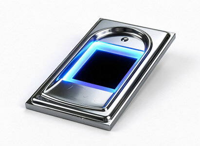 Actual photo of a fingerprint scanner sensor